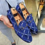 Aysoti Sellew Blue Velvet Loafer