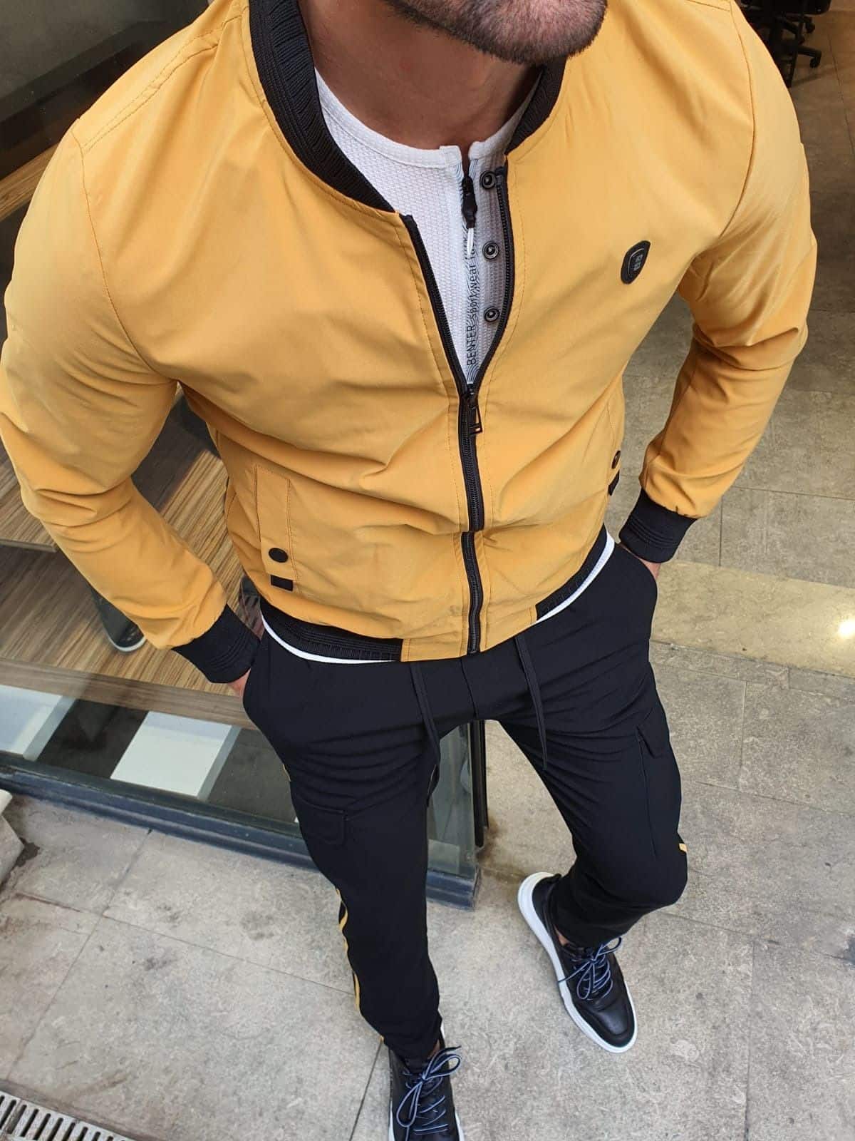 Aysoti Yellow Slim Fit Jacket