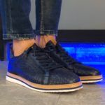 Aysoti Clifton Navy Blue Lace Up Sneakers