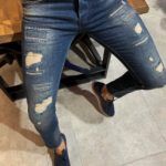 Evia Super Slim-fit jeans ripped navyblue