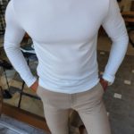 Aysoti Anchorage White Slim Fit Round Neck T-Shirt