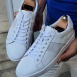 Aysoti Henderson White Mid-Top Laced Sneakers