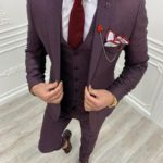 Aysoti Laval Burgundy Slim Fit Suit