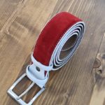 Aysoti Red Suede Leather Belt