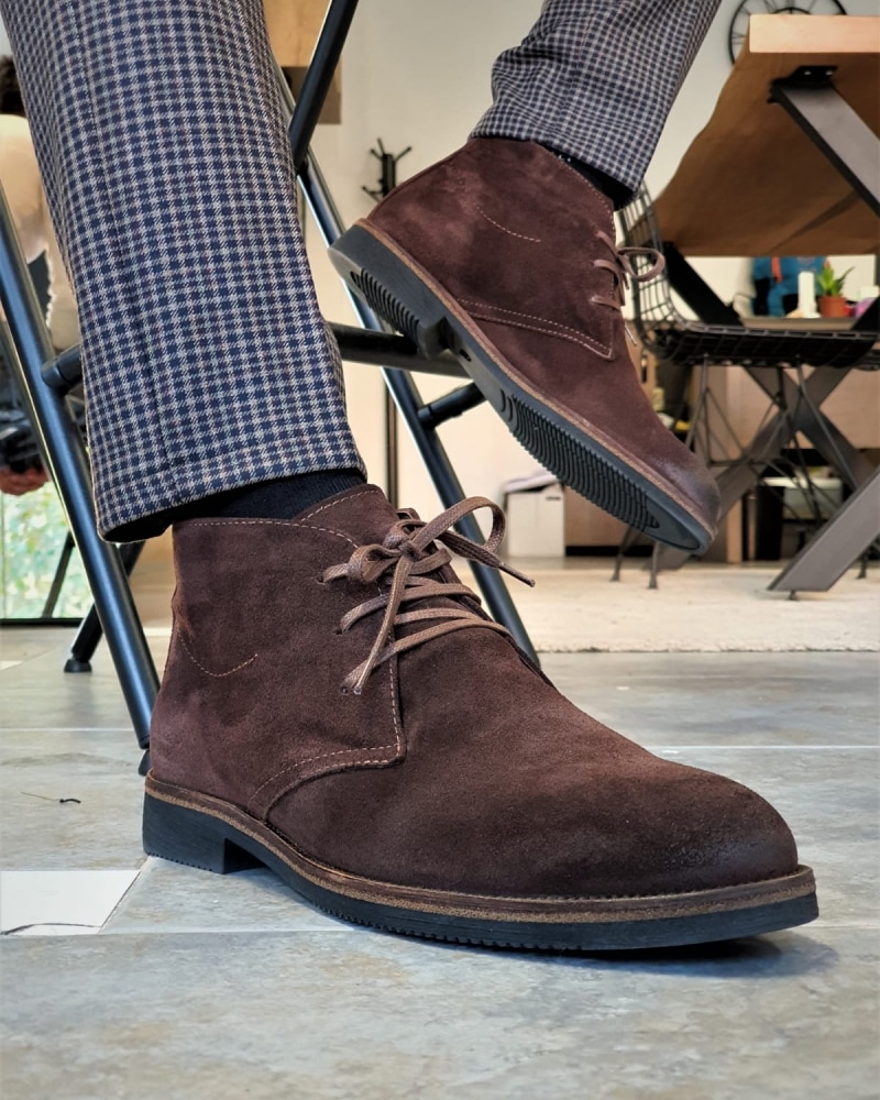 Aysoti Pelion Brown Suede Chukka Boots