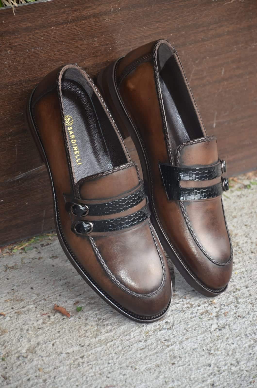 Aysoti Brown Buckle Loafers