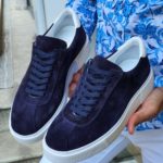 Aysoti Navy Blue Mid-Top Suede Sneaker