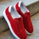 Aysoti Red Mid-Top Suede Sneaker