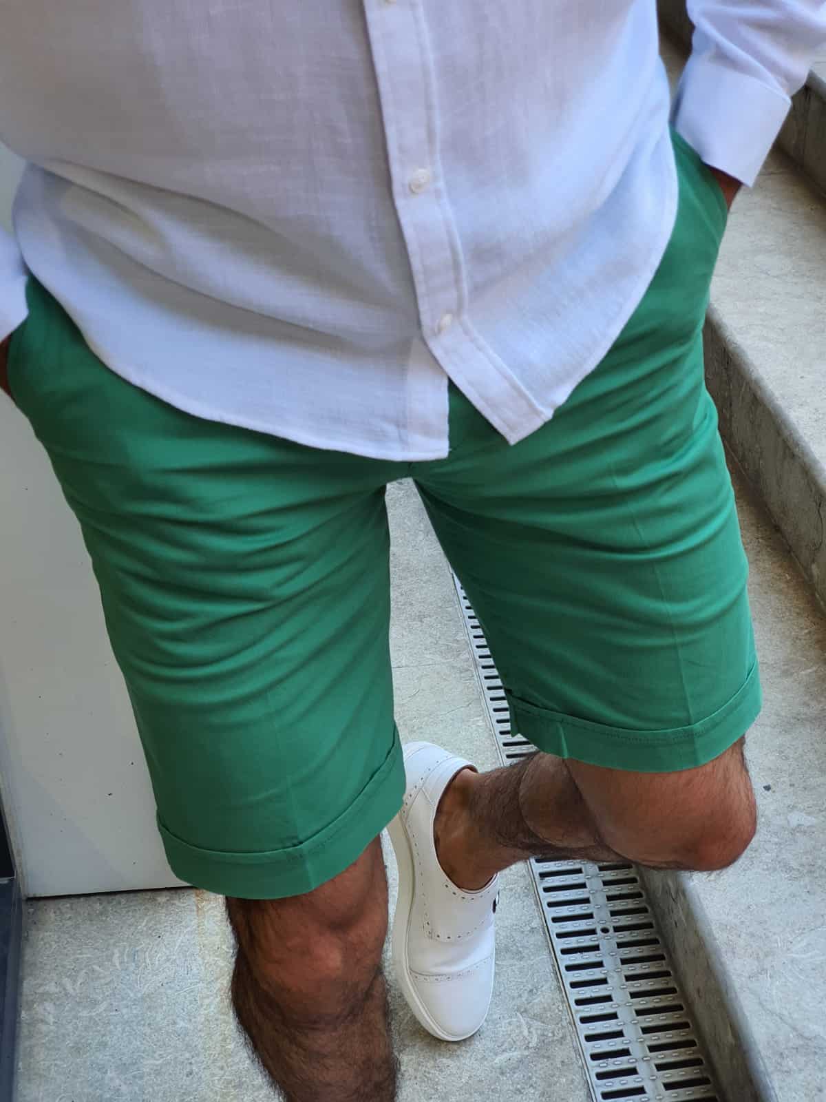 Aysoti Green Slim Fit Shorts