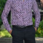 Aysoti New Purple Slim Fit Cotton Shirt