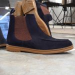 Aysoti Lysander Navy Blue Suede Chelsea Boots
