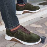 Green Mid-Top Suede Sneakers