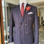 Slim Fit Double Breasted Pinstripe Suit