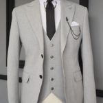 Gray Slim Fit Cotton Suit