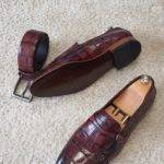 Burgundy Double Monk Strap Loafers