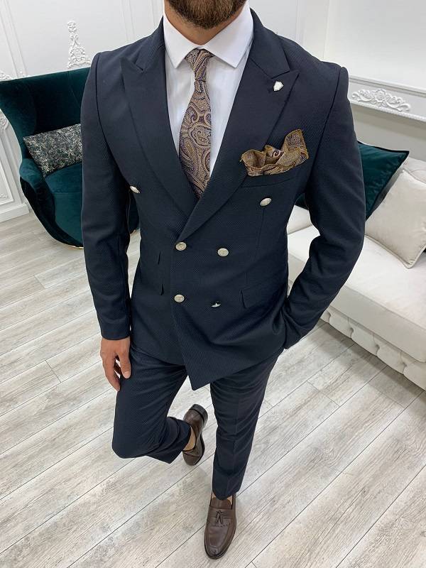 Slim Fit Double Breasted Suit