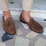 Brown Suede Tassel Loafers