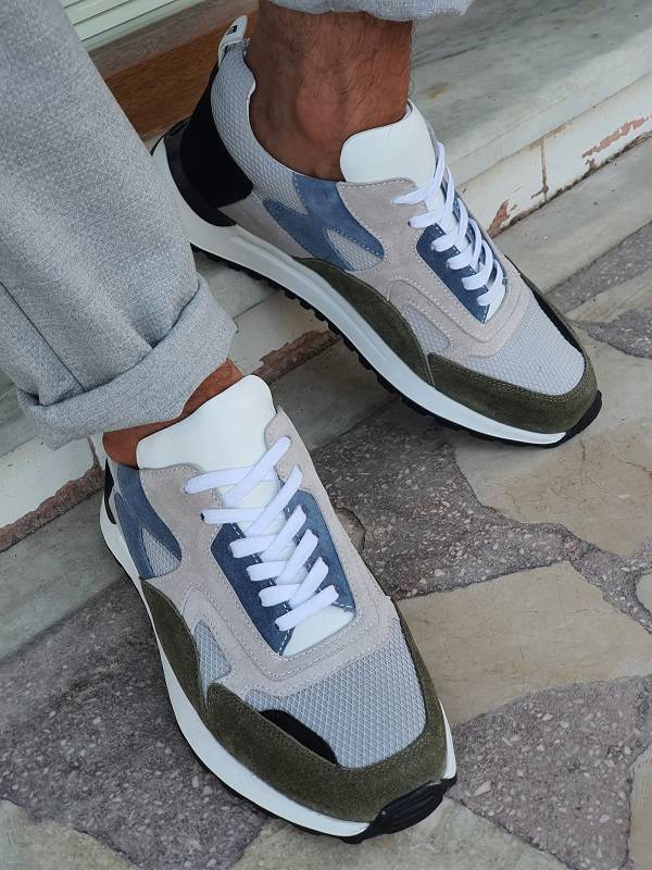 Gray Suede High-Top Sneakers