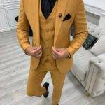 Mustard Slim Fit Peak Lapel Suit