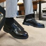 Black Wing Tip Buckle Loafers