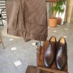 Aysoti Sohillsfort Brown Slim Fit Notch Lapel Wool Suit