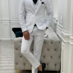 White Slim Fit Peak Lapel Suit