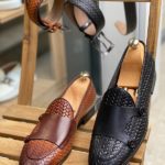 Aysoti Wolumb Woven Leather Monk Strap Loafers
