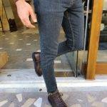 Navy Blue Slim Fit Ripped Jeans