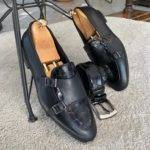 Black Double Monk Strap Loafers