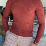 Brown Mock Turtleneck Sweater