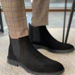 Greenville Black Suede Chelsea Boots