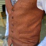 Brown Slim Fit Wool Vest