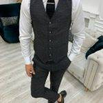 Aysoti Holprice Black Slim Fit Peak Lapel Suit