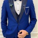 Royal Blue Slim Fit Peak Lapel Tuxedo