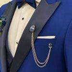 Royal Blue Slim Fit Peak Lapel Tuxedo