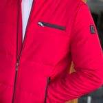 Red Slim Fit Quilted Coat