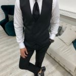 Black Slim Fit Shawl Lapel Wedding Suit