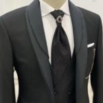 Black Slim Fit Shawl Lapel Wedding Suit