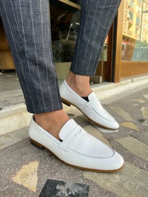 Aysoti Cresswell White Penny Loafers
