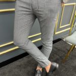 Aysoti Edith Gray Slim Fit Laced Pants