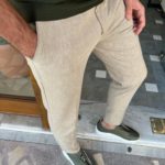 Aysoti Farndale Beige Slim Fit Linen Pants