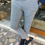 Aysoti Farndale Blue Slim Fit Linen Pants