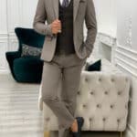 Brown Slim Fit Notch Lapel Suit