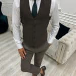Coffee Brown Slim Fit Notch Lapel Suit