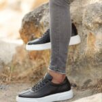 Aysoti Chenette Black Leather Sneakers