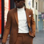Rust Brown Slim Fit Notch Lapel Suit
