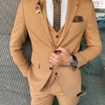 Camel Brown Slim Fit Suit